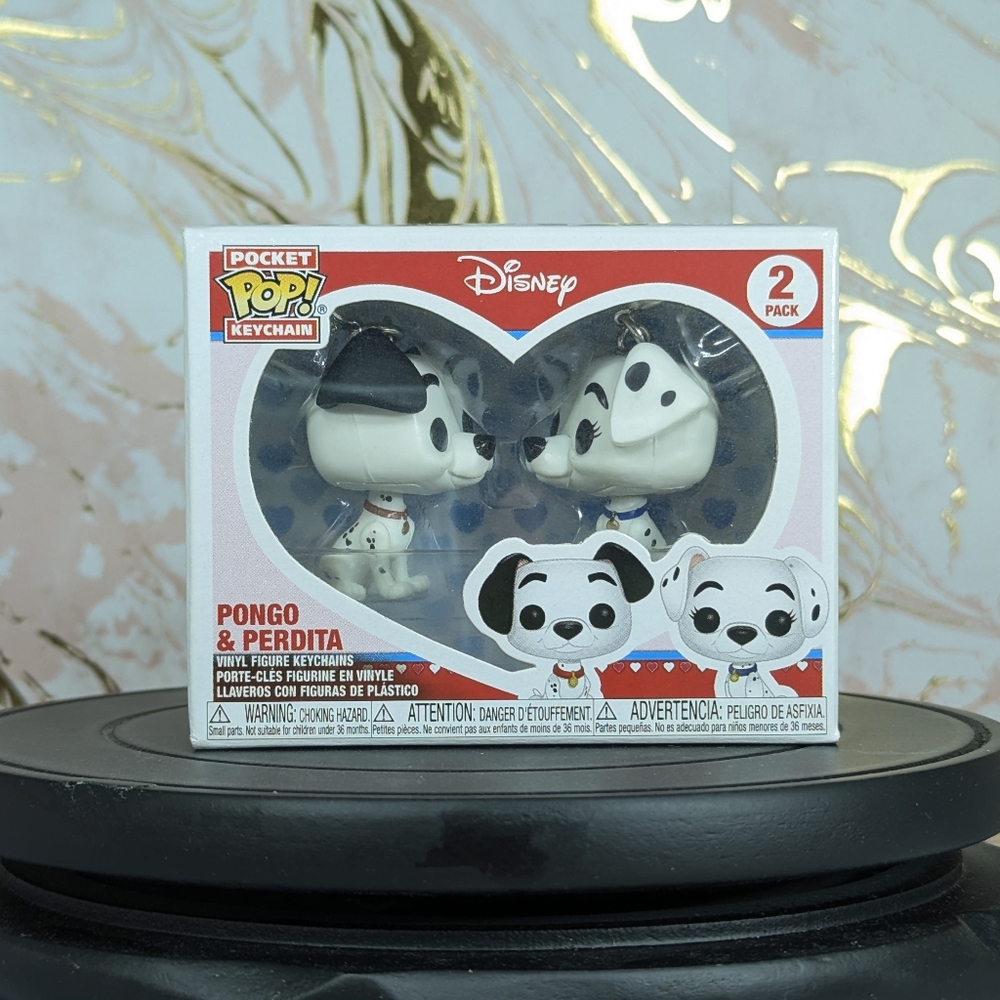 Disney 101 Dalmatians Pongo & Perdita Keychain Set Hot Topic Exclusive MIB